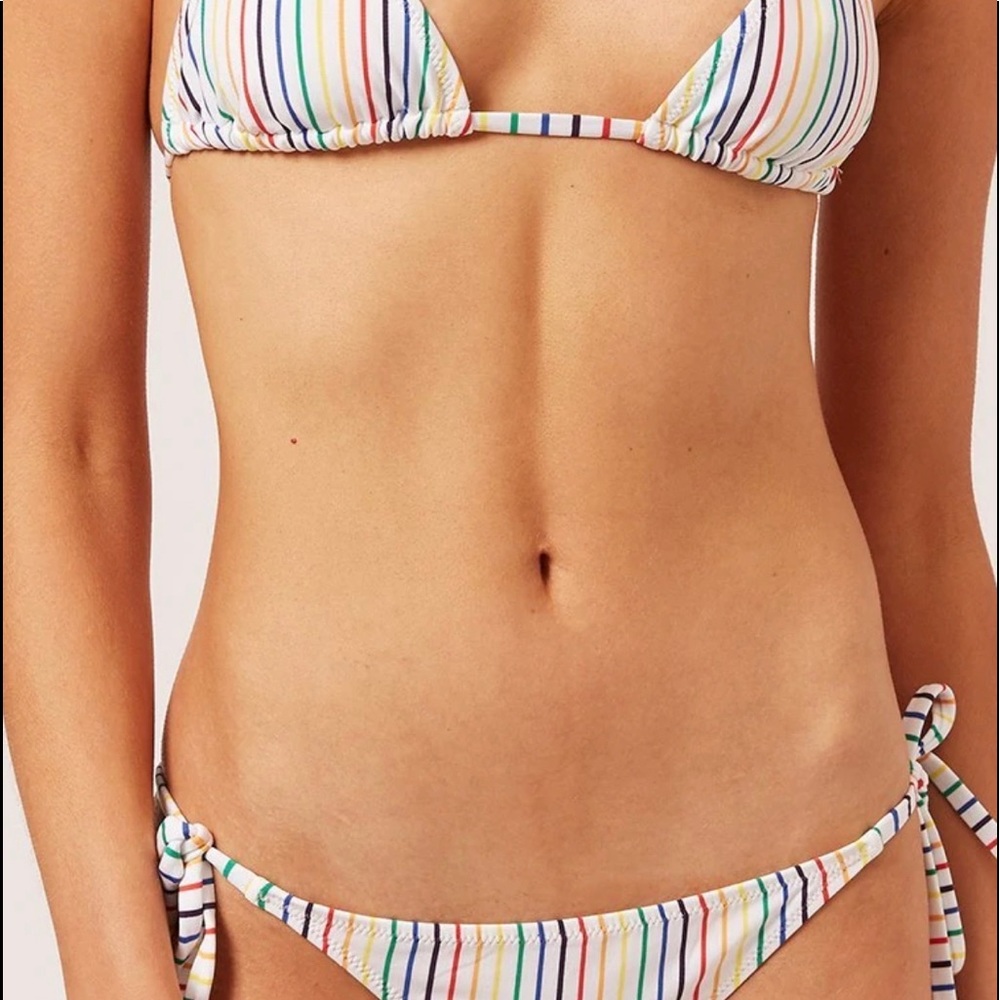 NWOT SOLID & STRIPED The Tenley Rainbow Striped Bikini